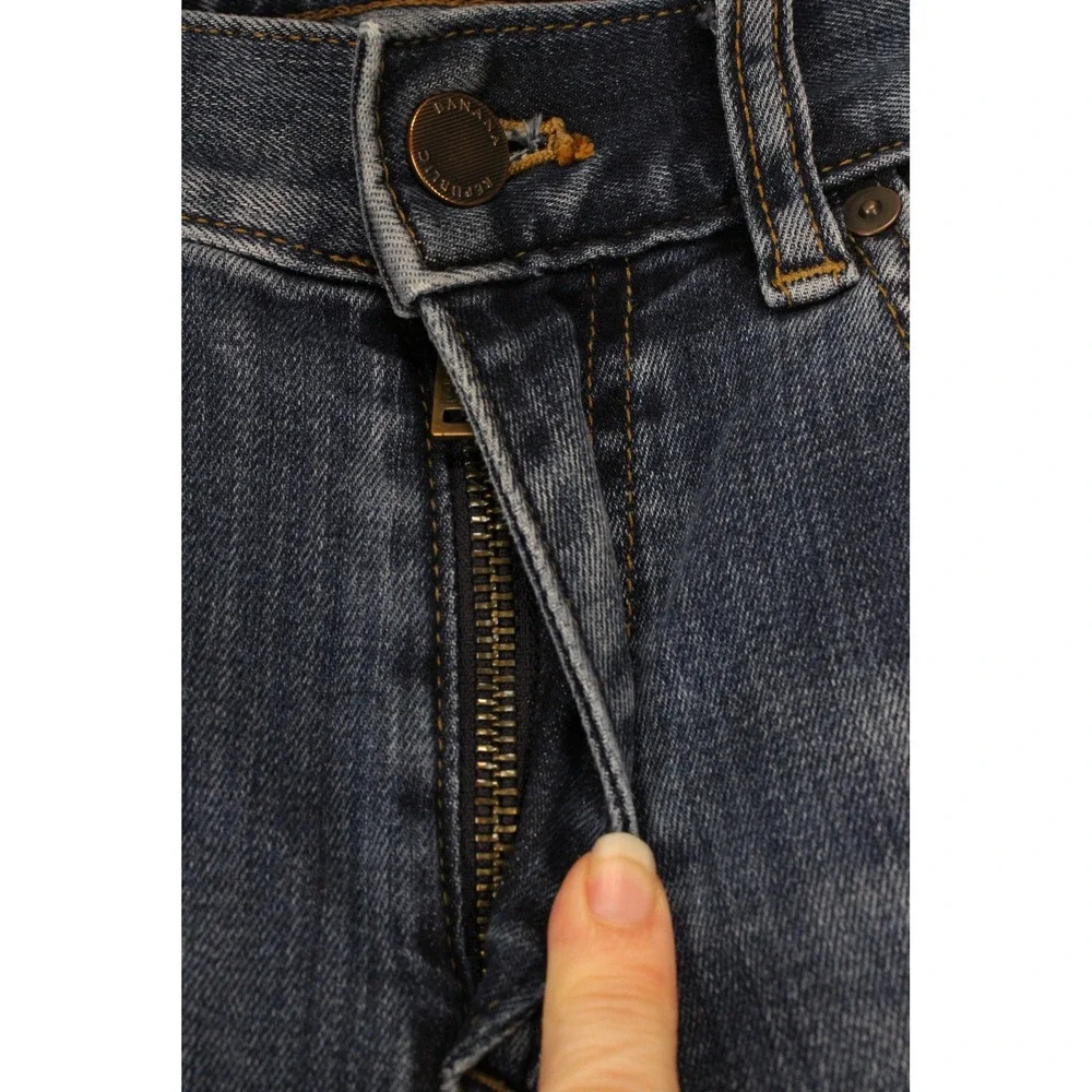 Banana Republic Jeans Traveler Slim Mens 30x21 Raw Hem Denim Cropped